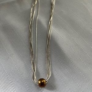 5 strand silver and copper necklace